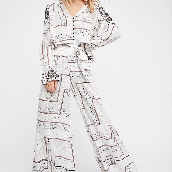 Free People Pants - Free people stairway to the moon co-ord